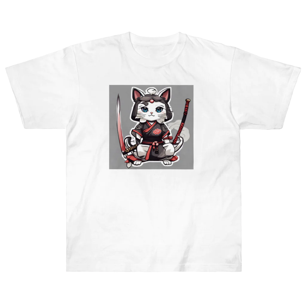 michael−skショップの猫侍 ヘビーウェイトTシャツ