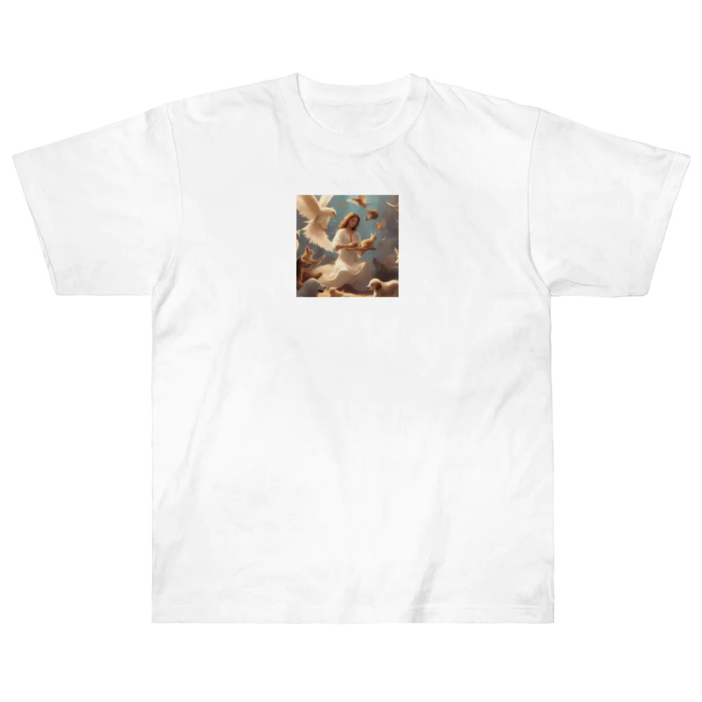 stonefishのペットと遊ぶ天使 Heavyweight T-Shirt
