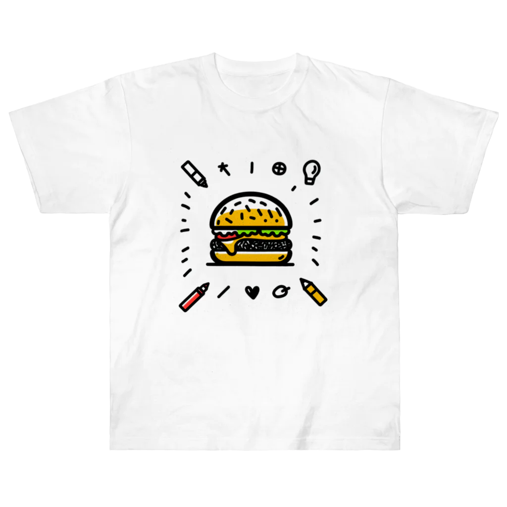 Nのハンバーガーくん ヘビーウェイトTシャツ