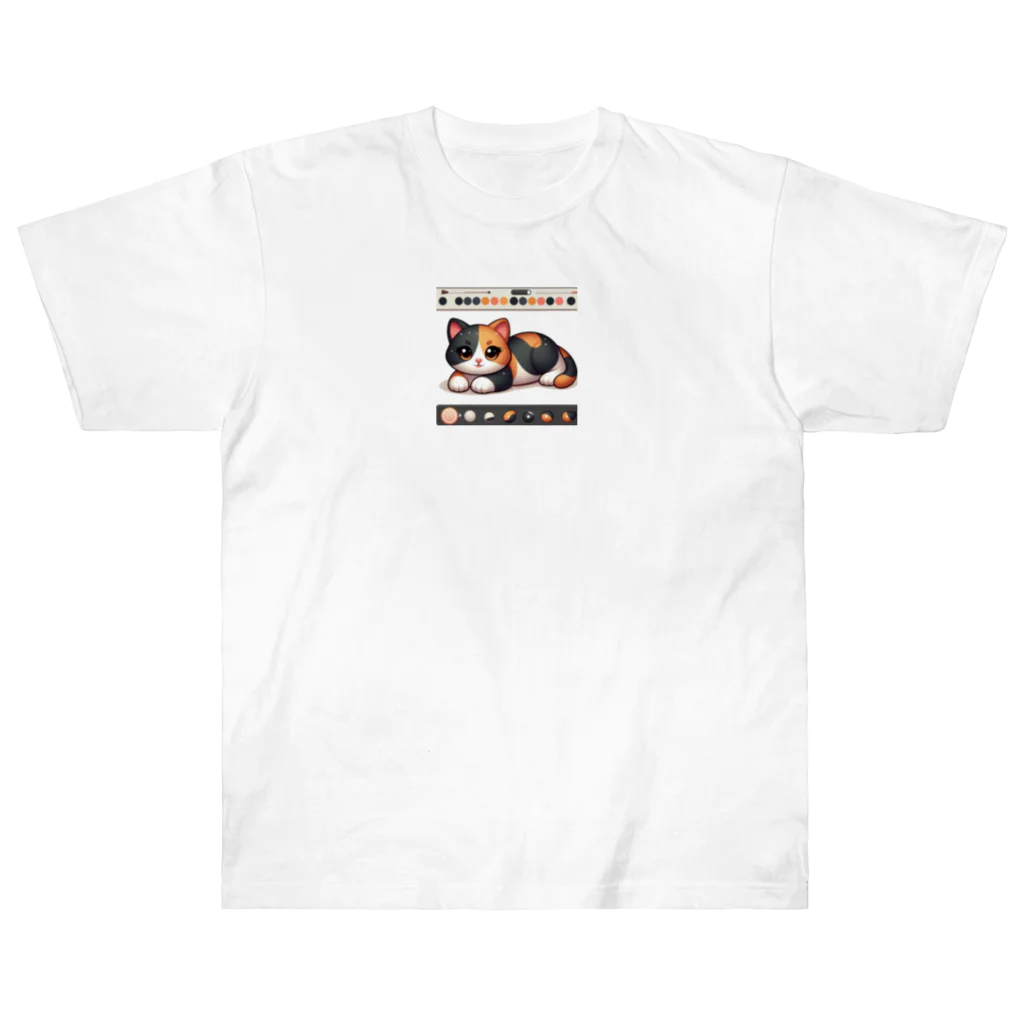 NEKOMARUDOUの三毛猫ペイント Heavyweight T-Shirt