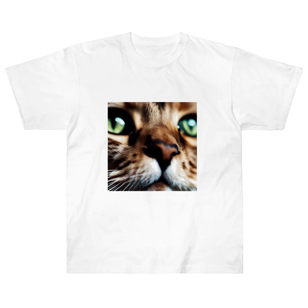 feliceのキャットフードの匂いに反応する猫 Heavyweight T-Shirt