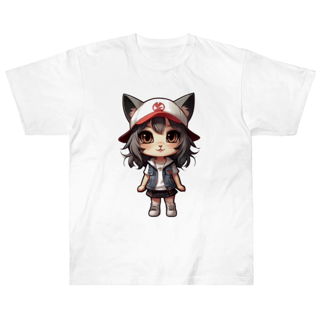 RANRAN2432MPJの猫派アイドル【にゃ美ちゃん】 Heavyweight T-Shirt