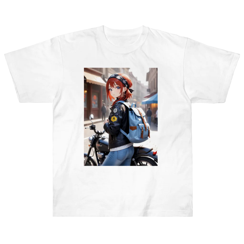 ヨーカズのバイク女子そら ヘビーウェイトTシャツ