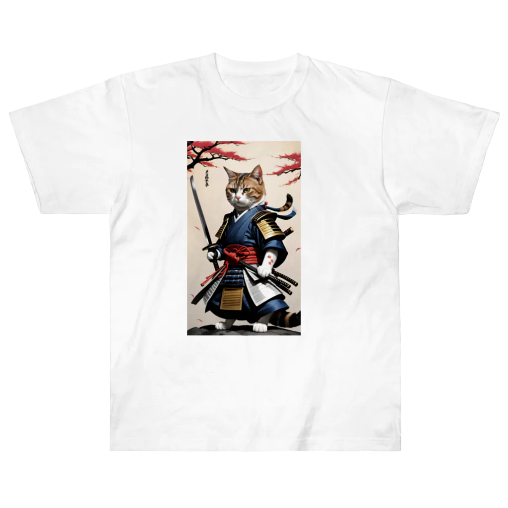 カジャ　かつみ　katsumi kajaの猫サムライパート2 Heavyweight T-Shirt