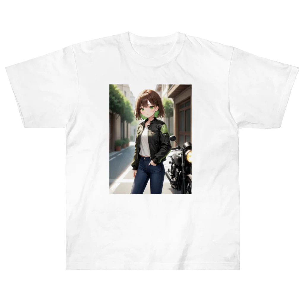 ヨーカズのバイク女子 Heavyweight T-Shirt