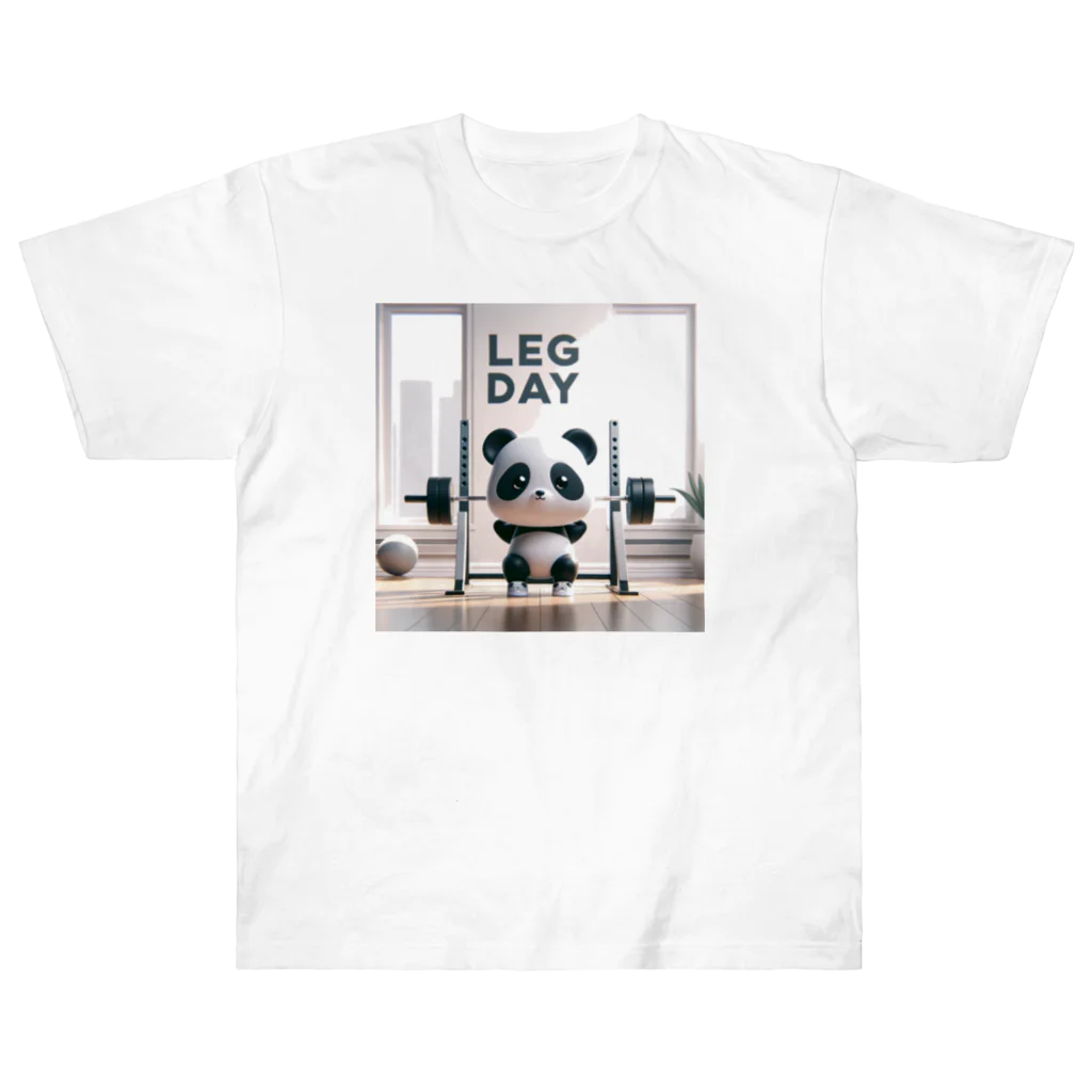 サウナマッチョの筋トレパンダ　Leg Day Heavyweight T-Shirt