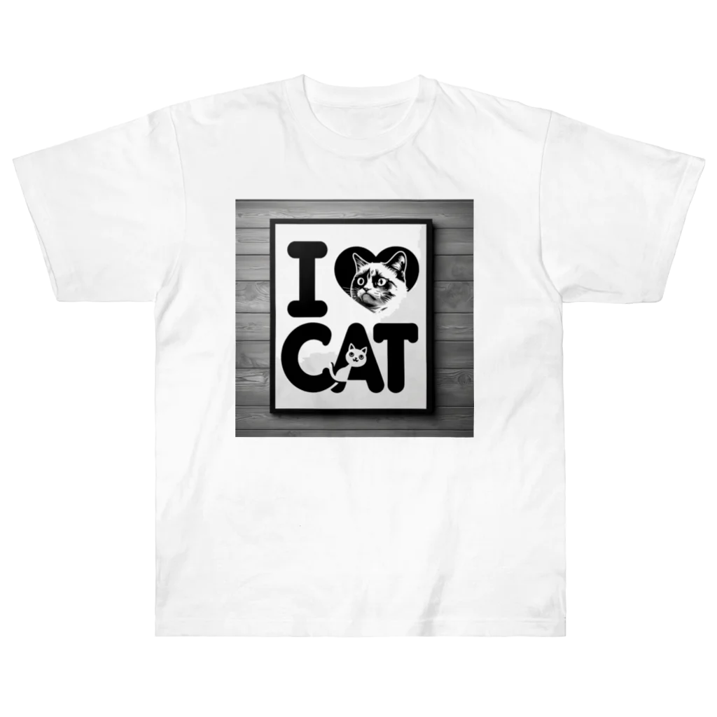 ktlineのI lOVE CAT! ヘビーウェイトTシャツ