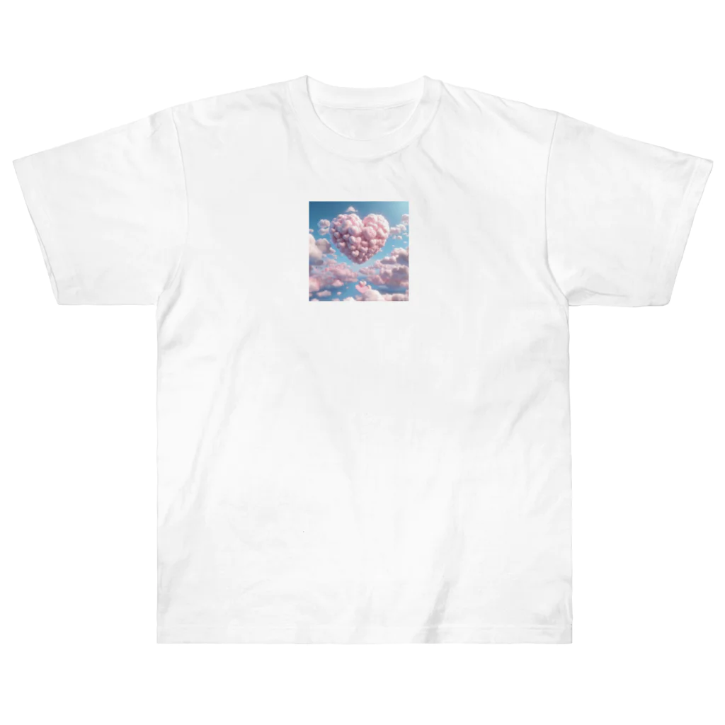 ツキノシタ/ tukinoshitaの空にハートの雲2 Heavyweight T-Shirt