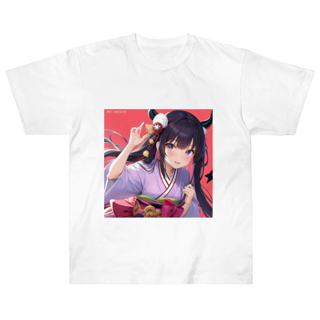 癒しのあるオリジナルグッズ販売所の美少女二次元イラストグッズ ヘビーウェイトTシャツ