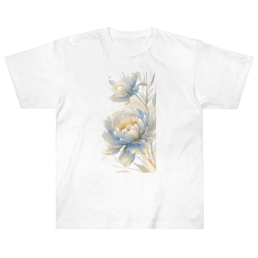 cute styleのLucky Flower Silver Blue Heavyweight T-Shirt