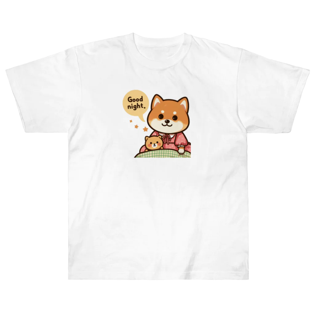 メアリーの今夜は可愛い柴犬スタンプで癒しの時間 Heavyweight T-Shirt