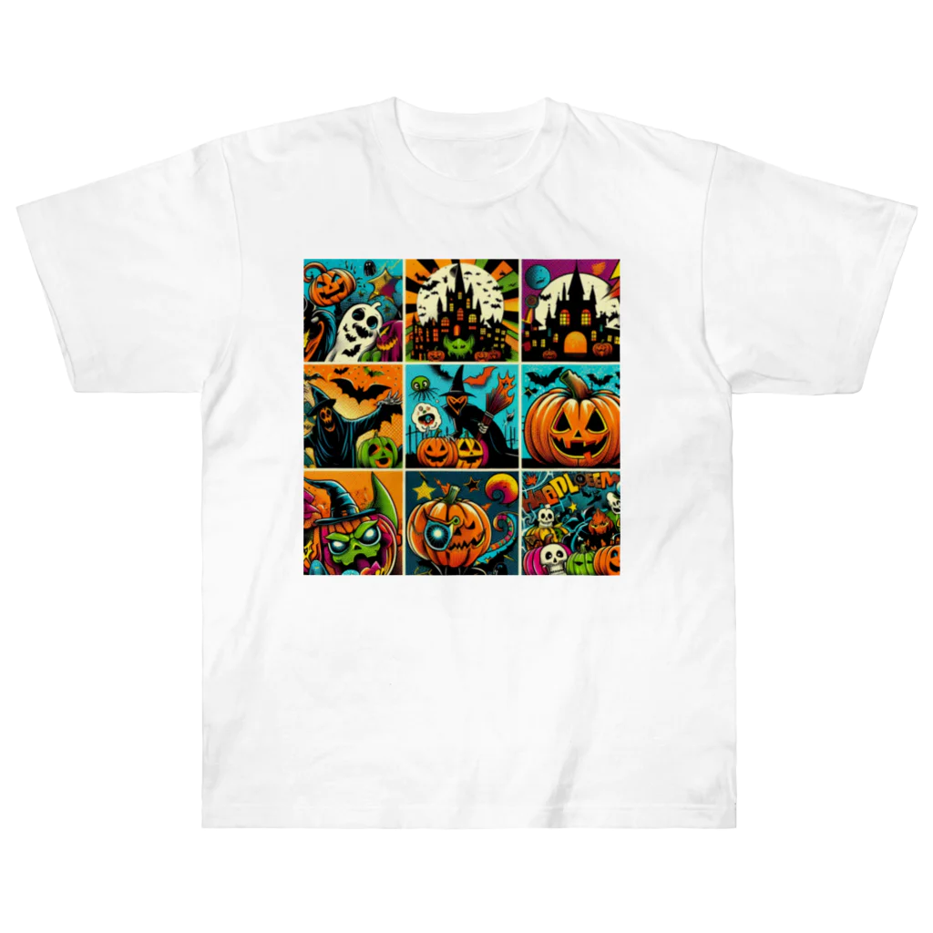 momonekokoのポップなハロウィン ヘビーウェイトTシャツ