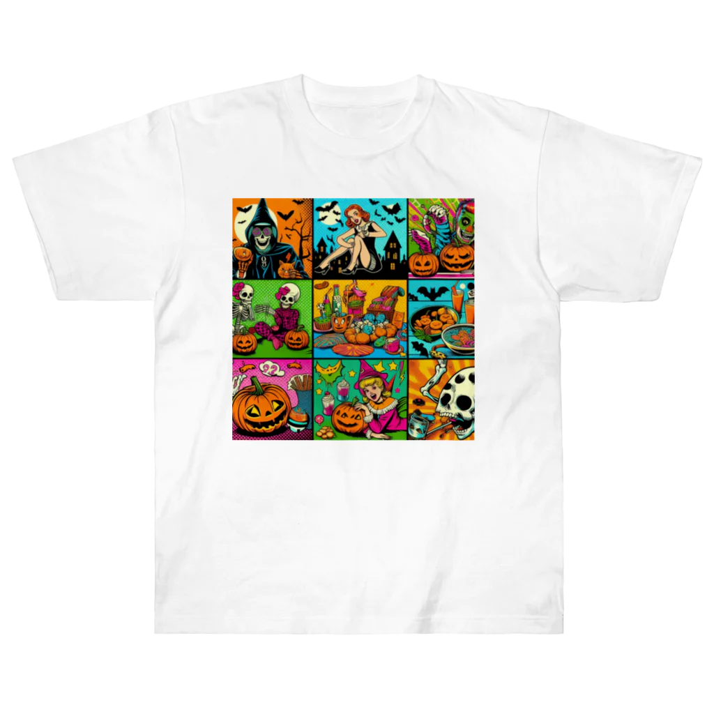 momonekokoのアメコミ風ハロウィン Heavyweight T-Shirt