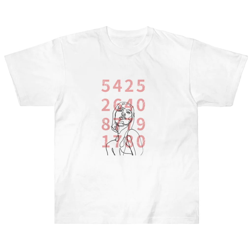 SA-ShiraAi-のNumbers & Woman ヘビーウェイトTシャツ