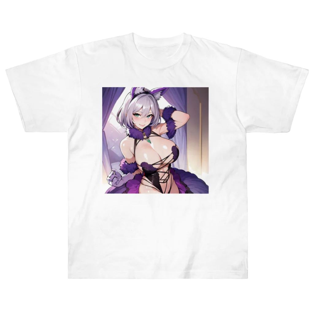 LONGSTONEの猫耳　美少女 ヘビーウェイトTシャツ