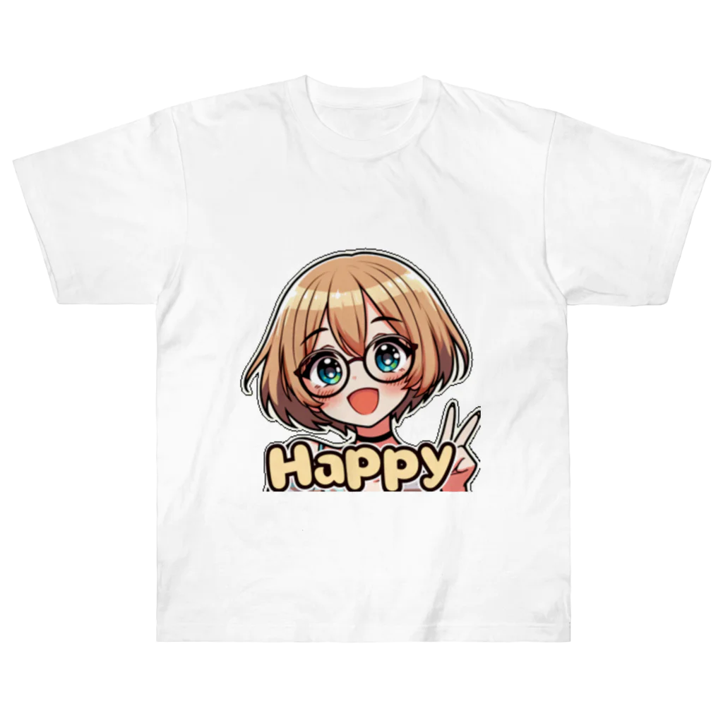 Kusareshiroの金髪ショートカット眼鏡美少女ちゃん Heavyweight T-Shirt