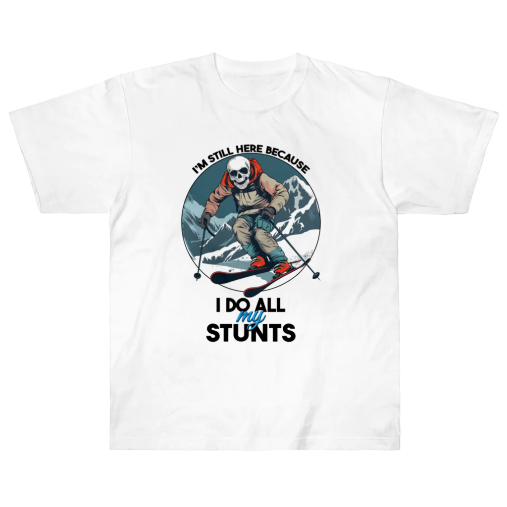 Stylo TeeのI'm Still Here Because I Do All My Stunts Heavyweight T-Shirt