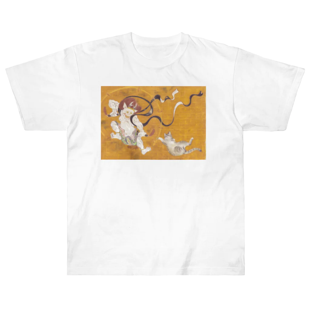 目羅　健嗣の雷神痩身美容図（メラノ美術館） Heavyweight T-Shirt