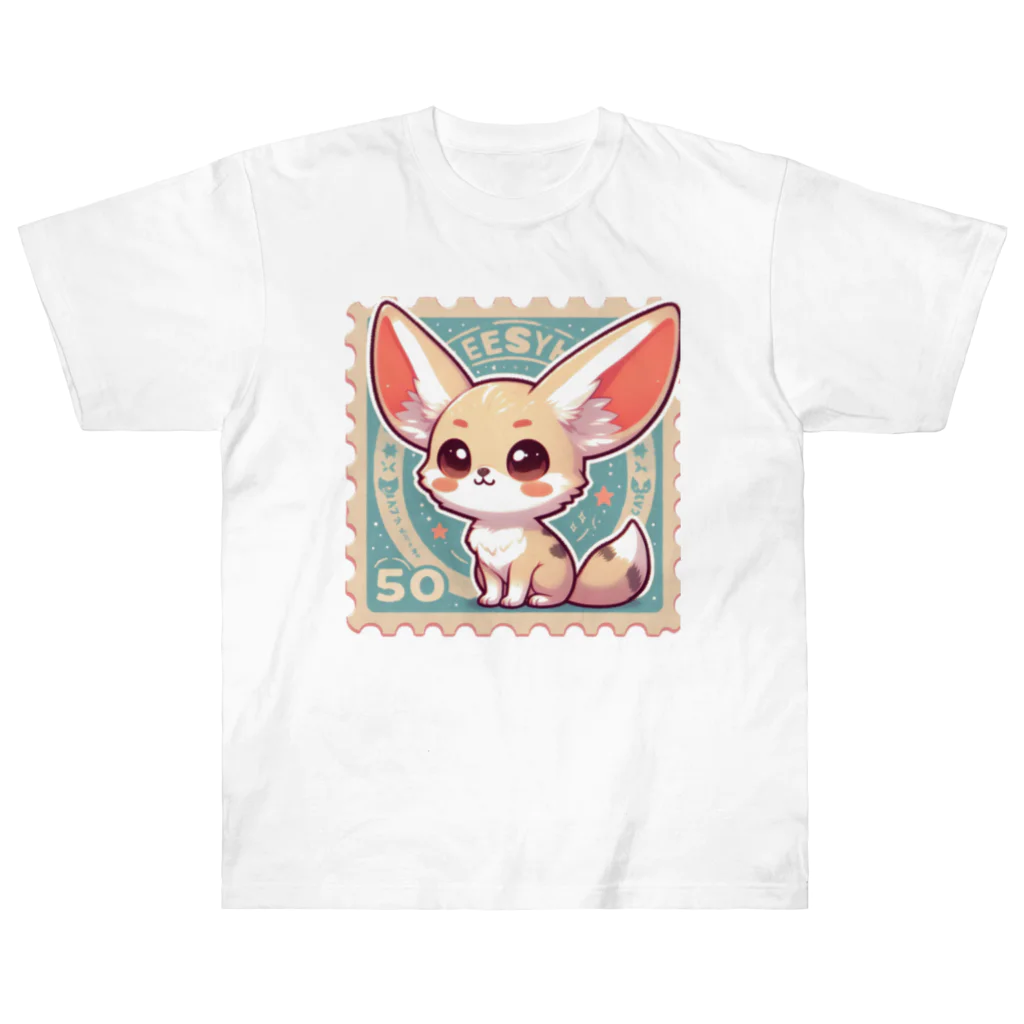 ゆうちゃんNFTいいねの耳長が可愛いフェネックちゃん ヘビーウェイトTシャツ