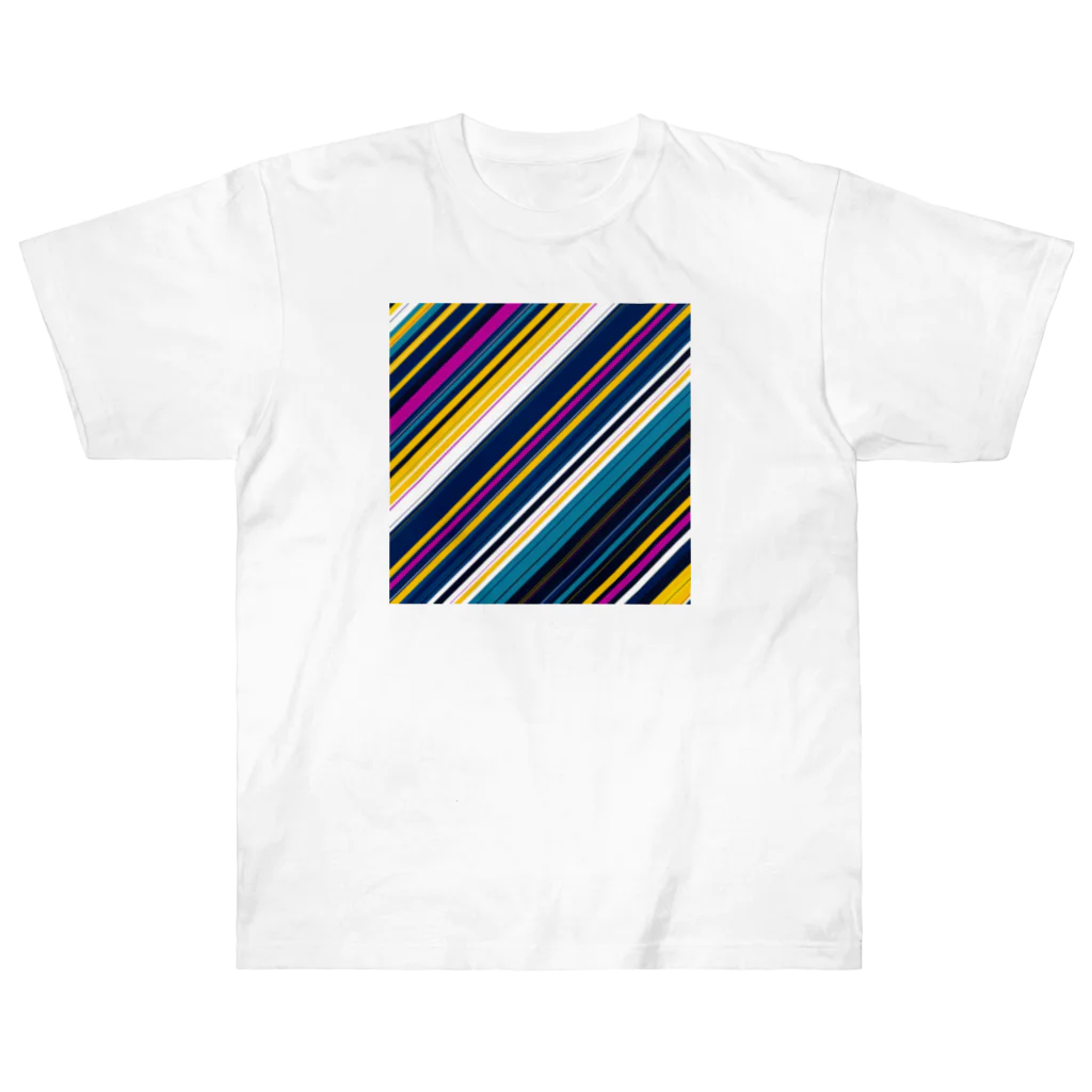 BobkachieeLennonのボーダー斜めA Heavyweight T-Shirt