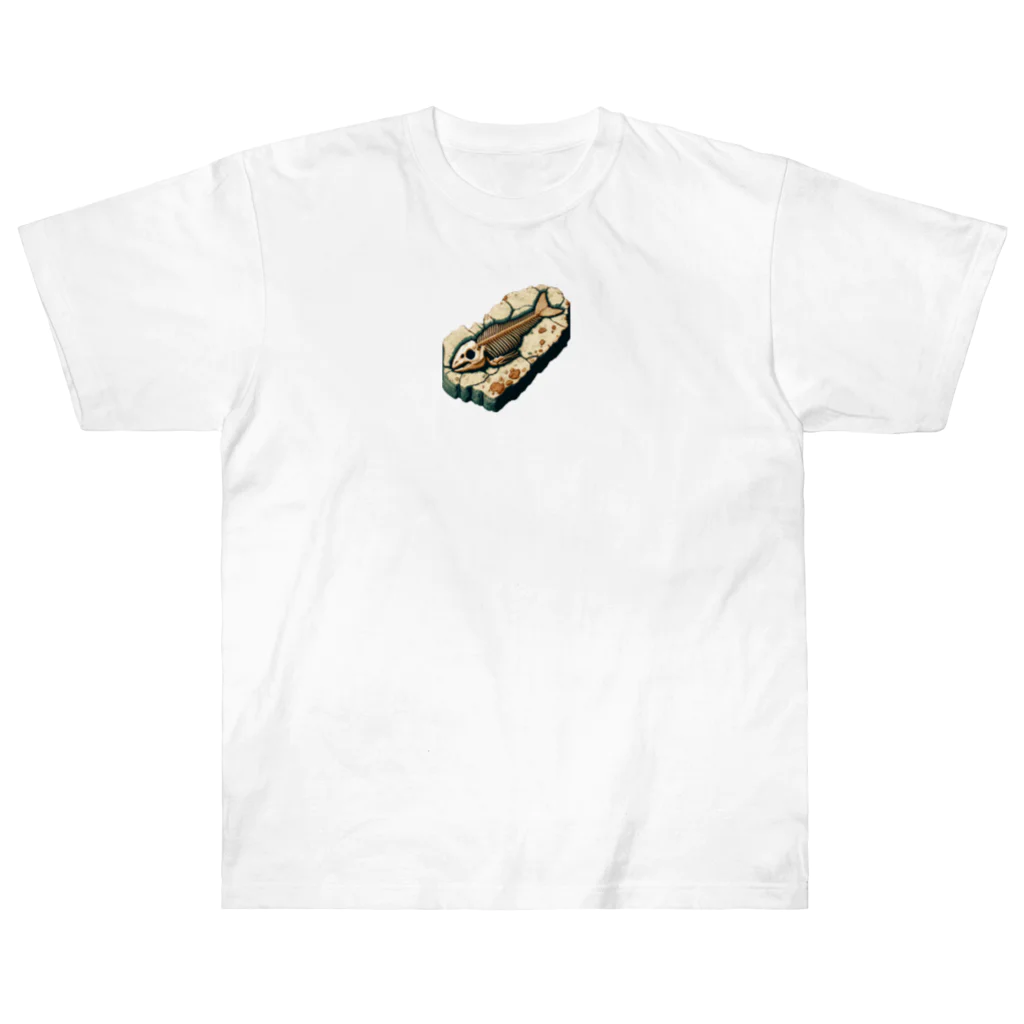 Pixel Art Goodsの化石（pixel art） Heavyweight T-Shirt