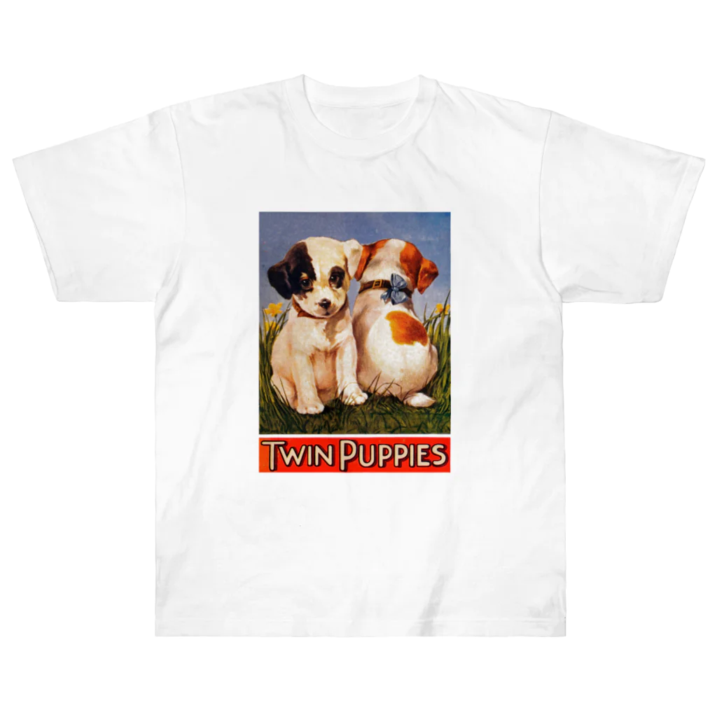 Saza-nami Antique designのTWIN PUPPIES Heavyweight T-Shirt