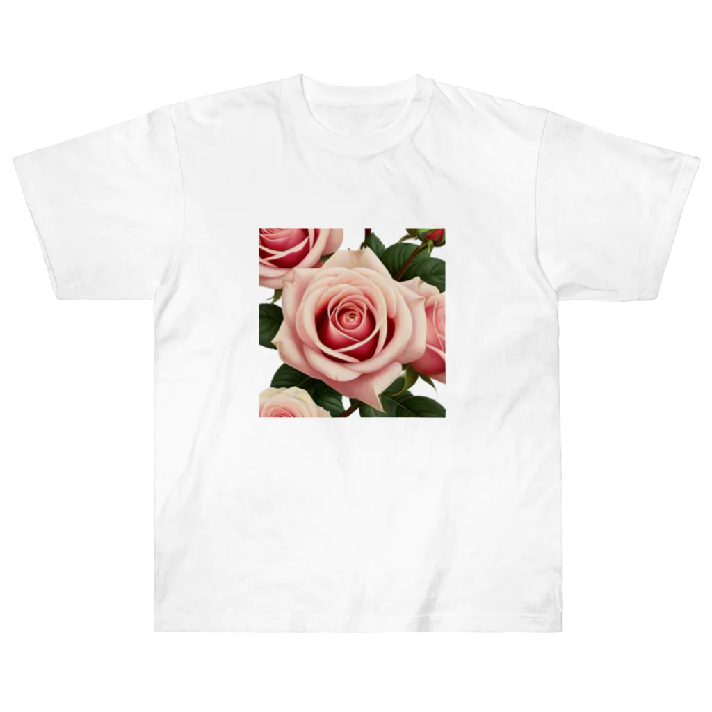 masahの薔薇プリント ヘビーウェイトTシャツ