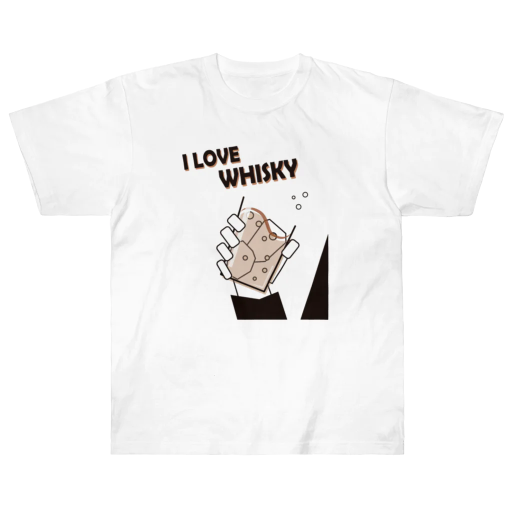 I LOVE【WHISKEY】SHOPのI LOVE WHISKEY-01 ヘビーウェイトTシャツ