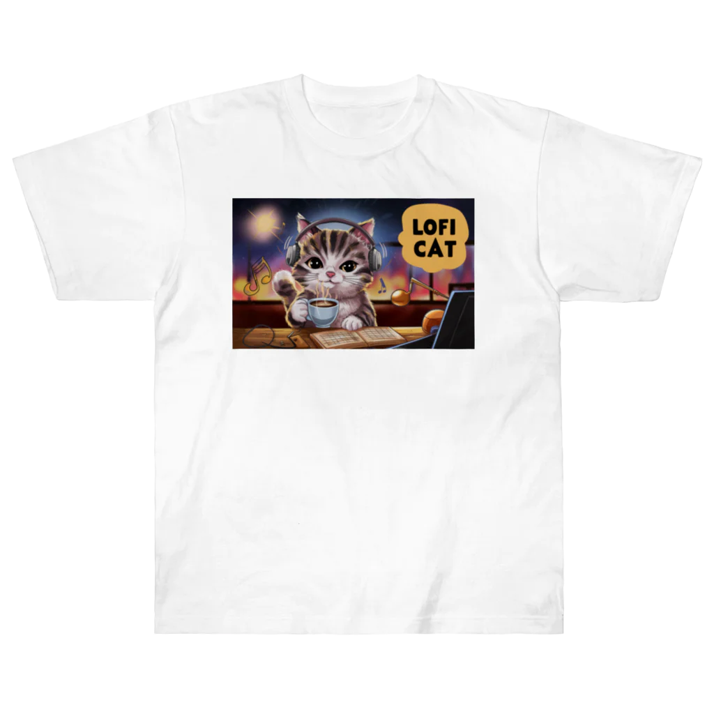 RySのLo-Fi Cat ヘビーウェイトTシャツ