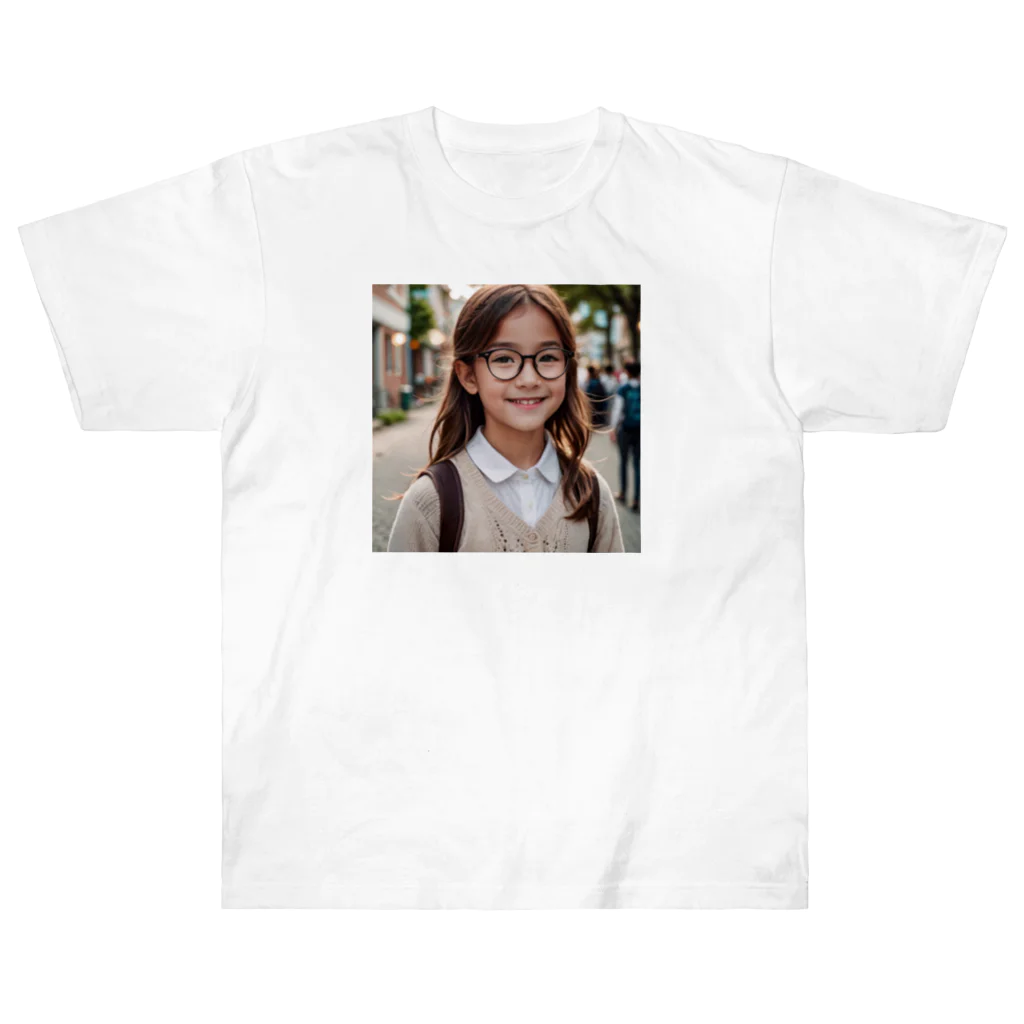 yuyuu_youtubeのメガネの少女 ヘビーウェイトTシャツ