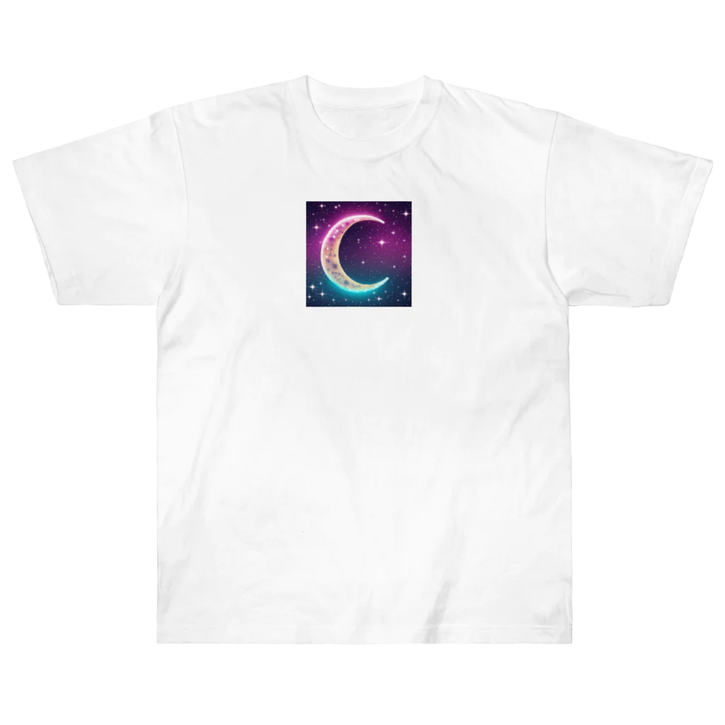 moonlightcatのグラデーションネオンカラームーン Heavyweight T-Shirt