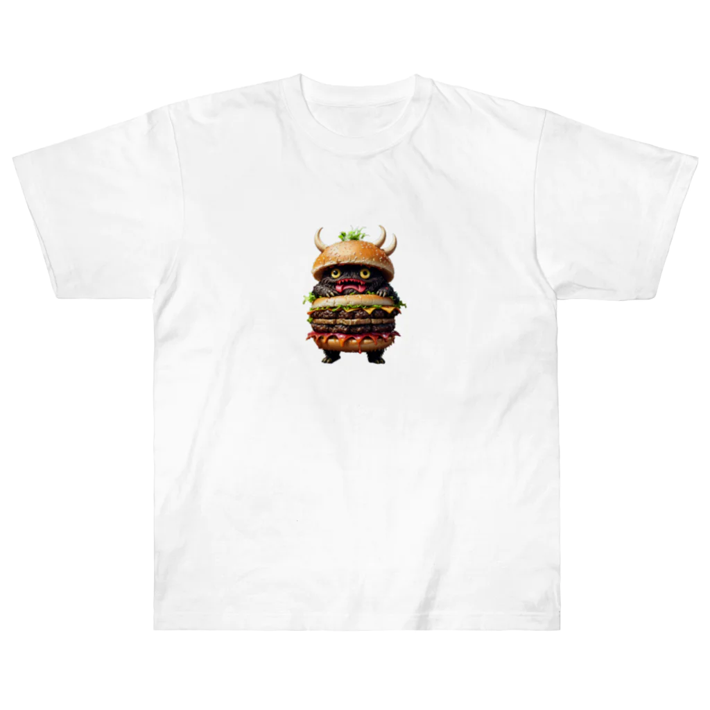 AI妖怪大図鑑のトリプル肉厚ビーフバーガー妖怪　バグドガルド Heavyweight T-Shirt