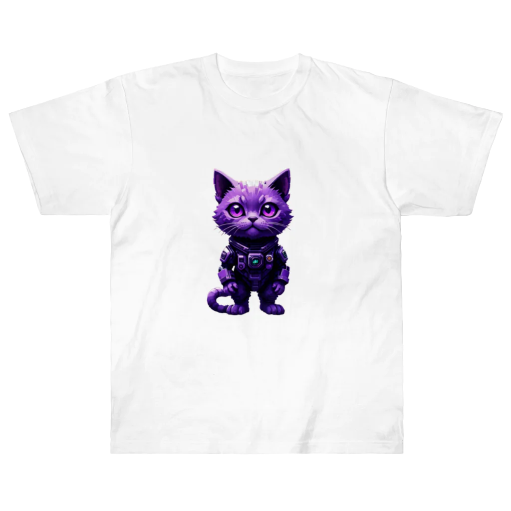 メロンパン猫の宇宙に連れてってくれる猫 ヘビーウェイトTシャツ