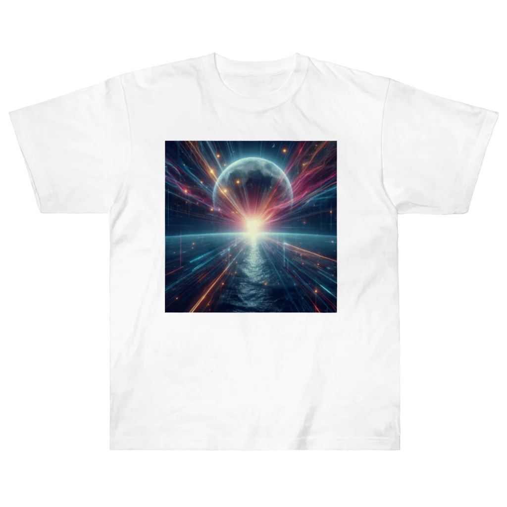 chikokuma76の宇宙の美しい未来を切り開く月の輝き✨ ヘビーウェイトTシャツ