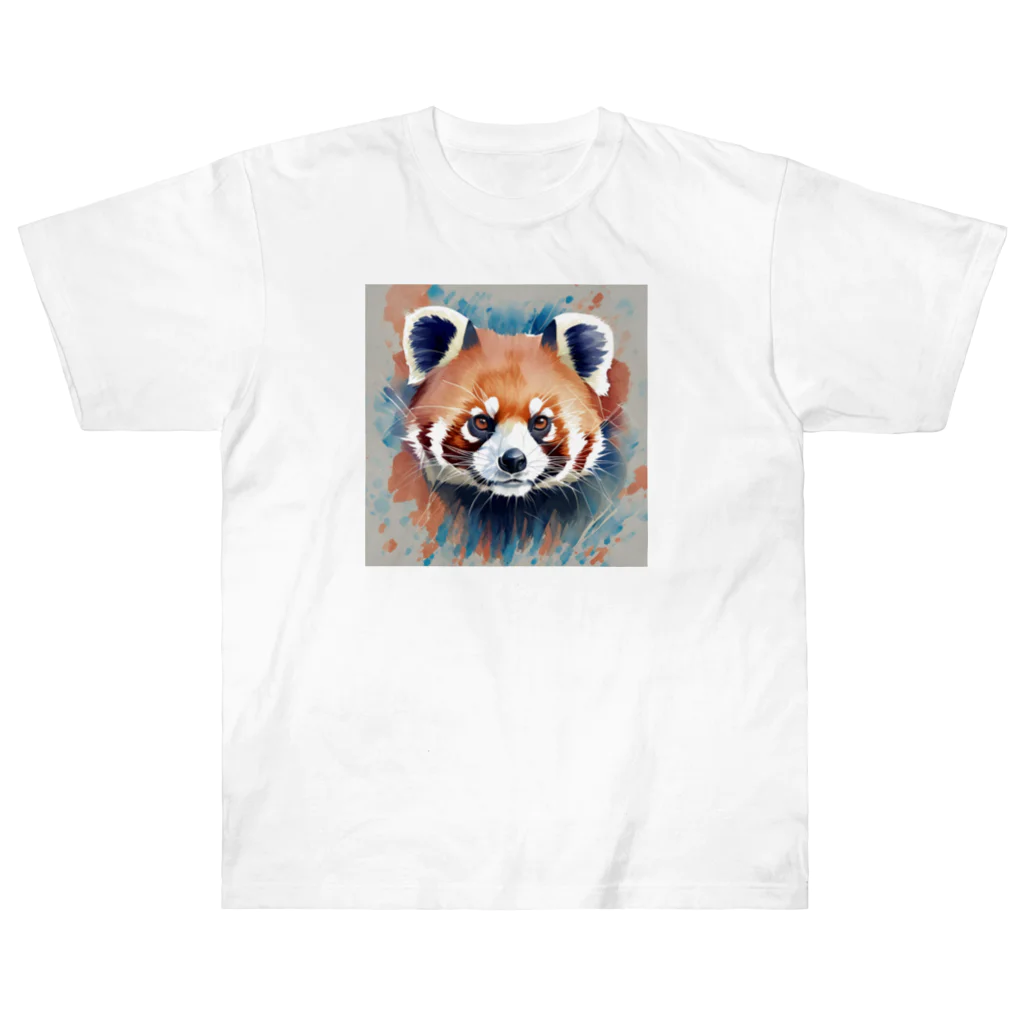 WithRedPandaの水彩風レッサーパンダ Heavyweight T-Shirt