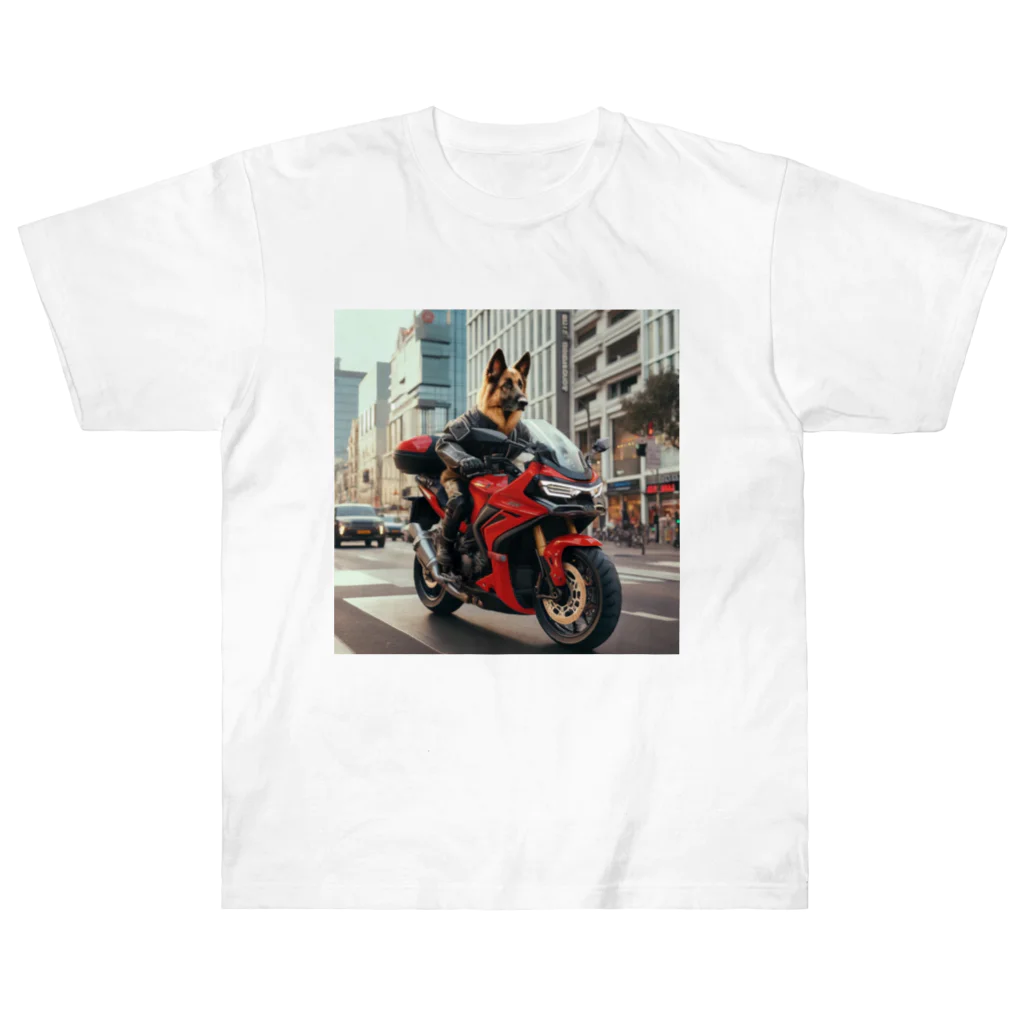 the blue seasonの街角の犬ライダー Heavyweight T-Shirt