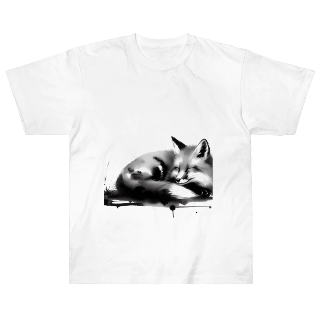 桃野天然水の眠る　狐 Heavyweight T-Shirt