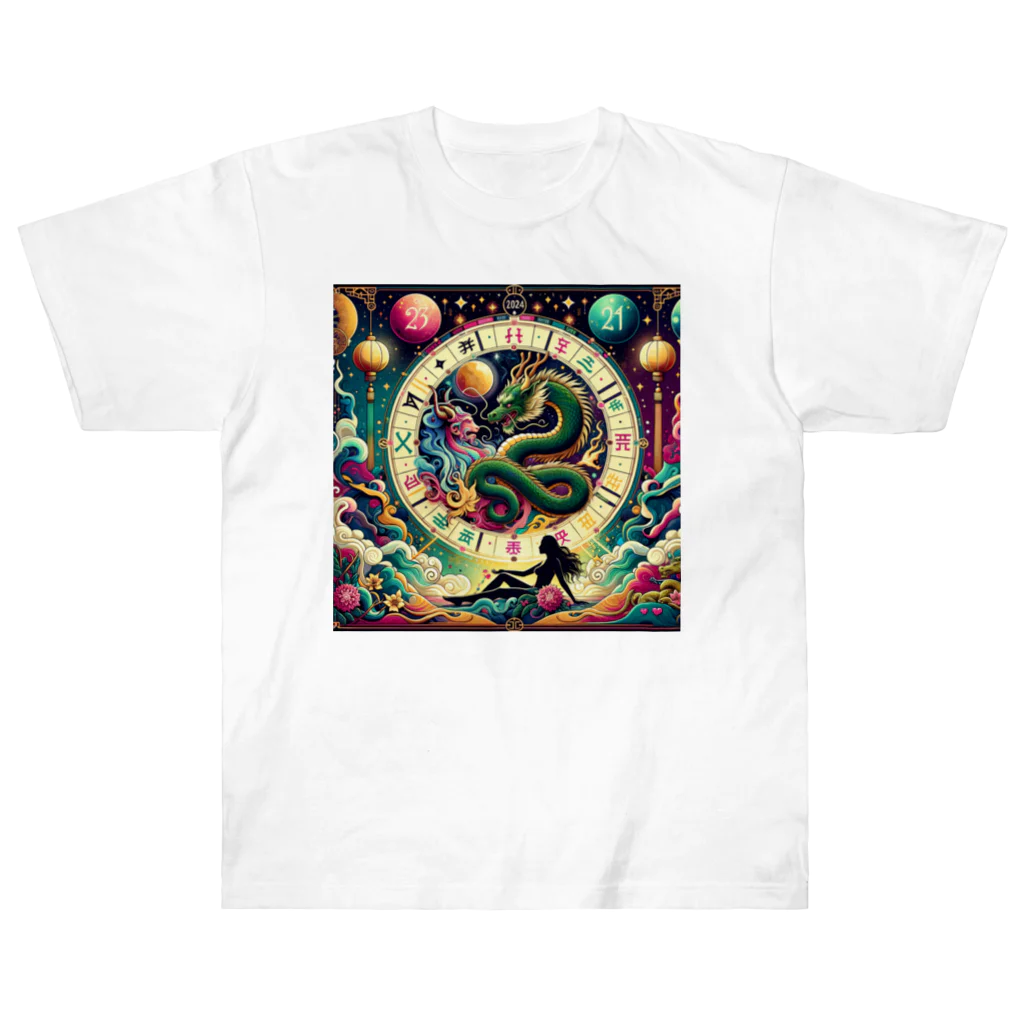 RISE　CEED【オリジナルブランドSHOP】の金運ドラゴン Heavyweight T-Shirt