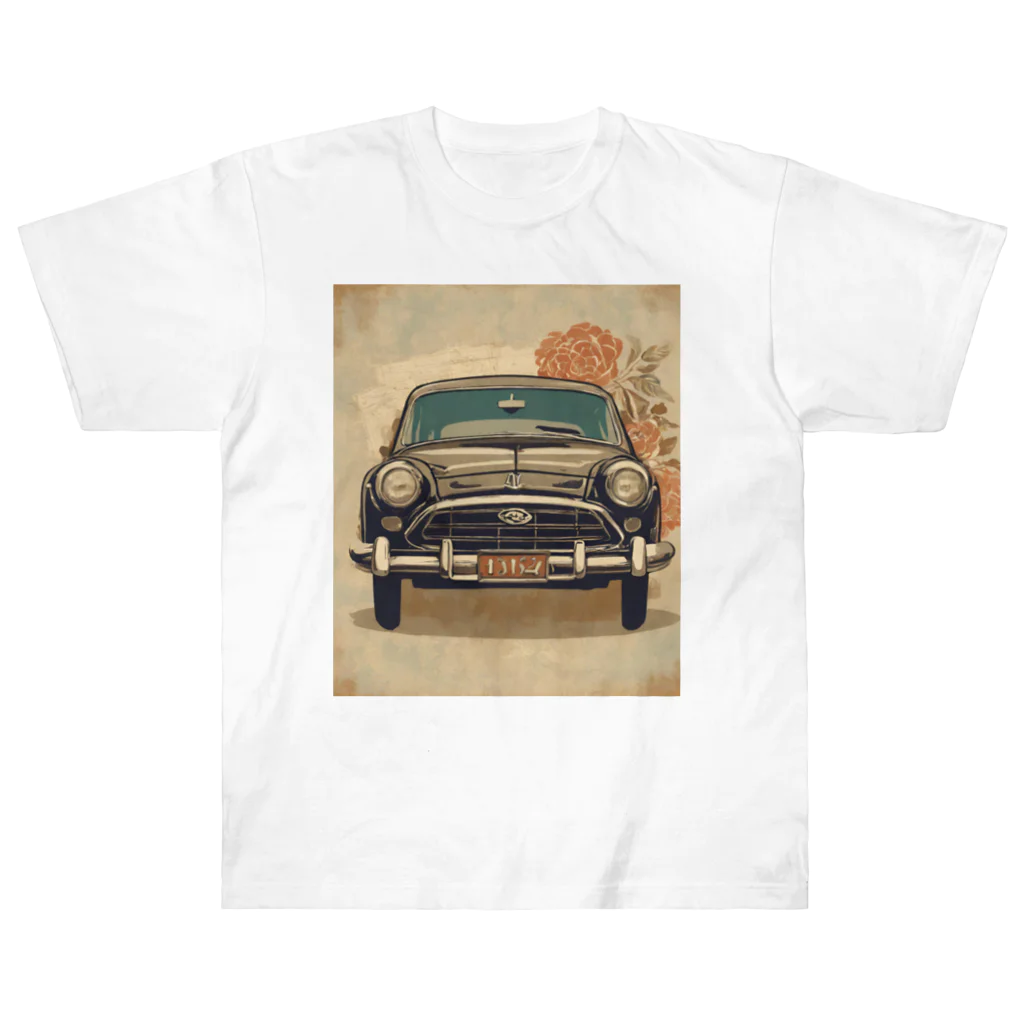 Unique ExistenceのVintage car2 Heavyweight T-Shirt