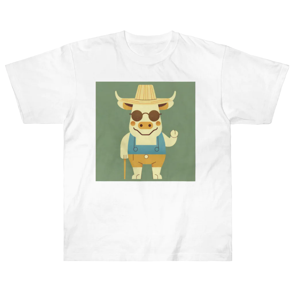 なべなべSHOPの牛のケイン Heavyweight T-Shirt
