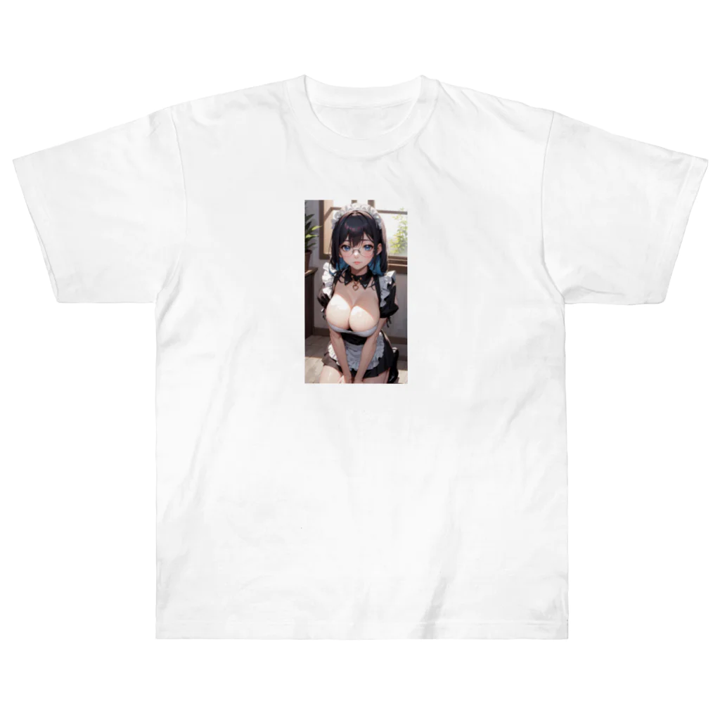 美少女学院の黒髪美少女　美鈴ちゃん　メイド Heavyweight T-Shirt