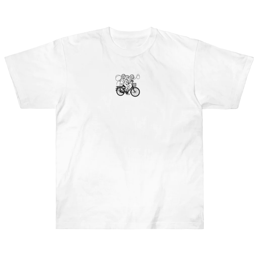 二宮大輔の自転車ロゴ　ガールズ Heavyweight T-Shirt