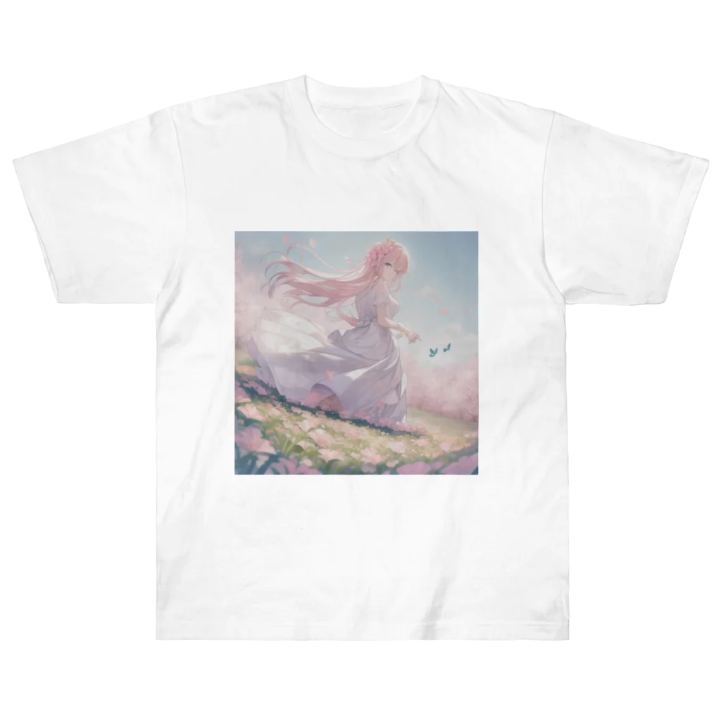 R-mayの草原の少女 ヘビーウェイトTシャツ