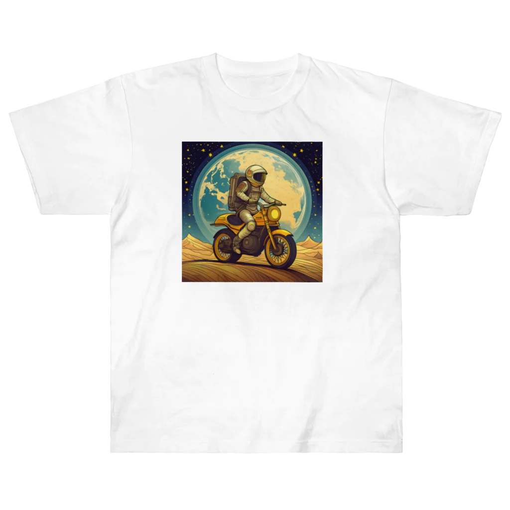 shime_savaの月面バイク乗り ヘビーウェイトTシャツ