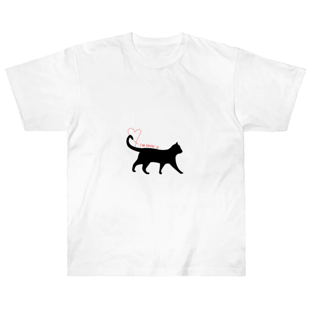 もへじへのへのの黒猫のの ヘビーウェイトTシャツ