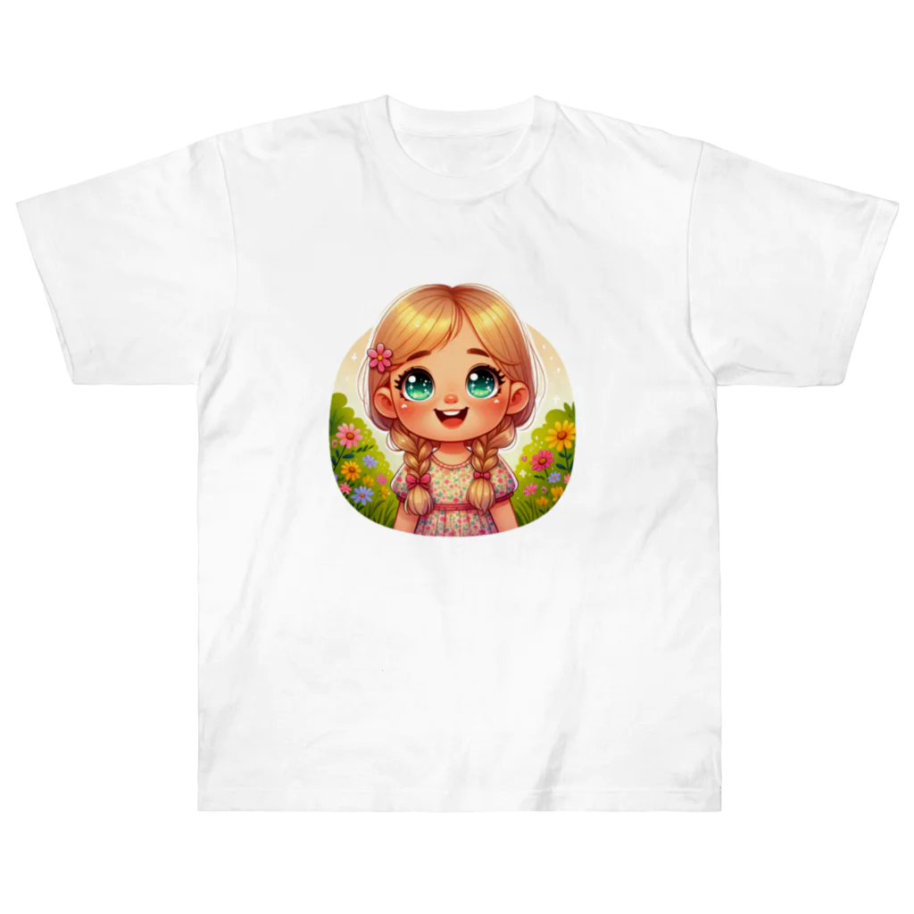 yielanggo007の輝く瞳女の子 Heavyweight T-Shirt