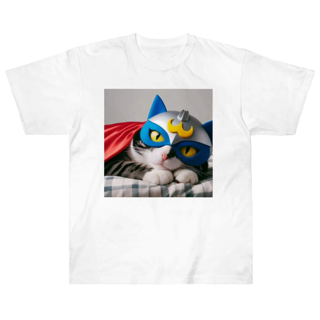 Ito-Yayoiのネコ仮面ニャンダーの「おやすみ」 Heavyweight T-Shirt