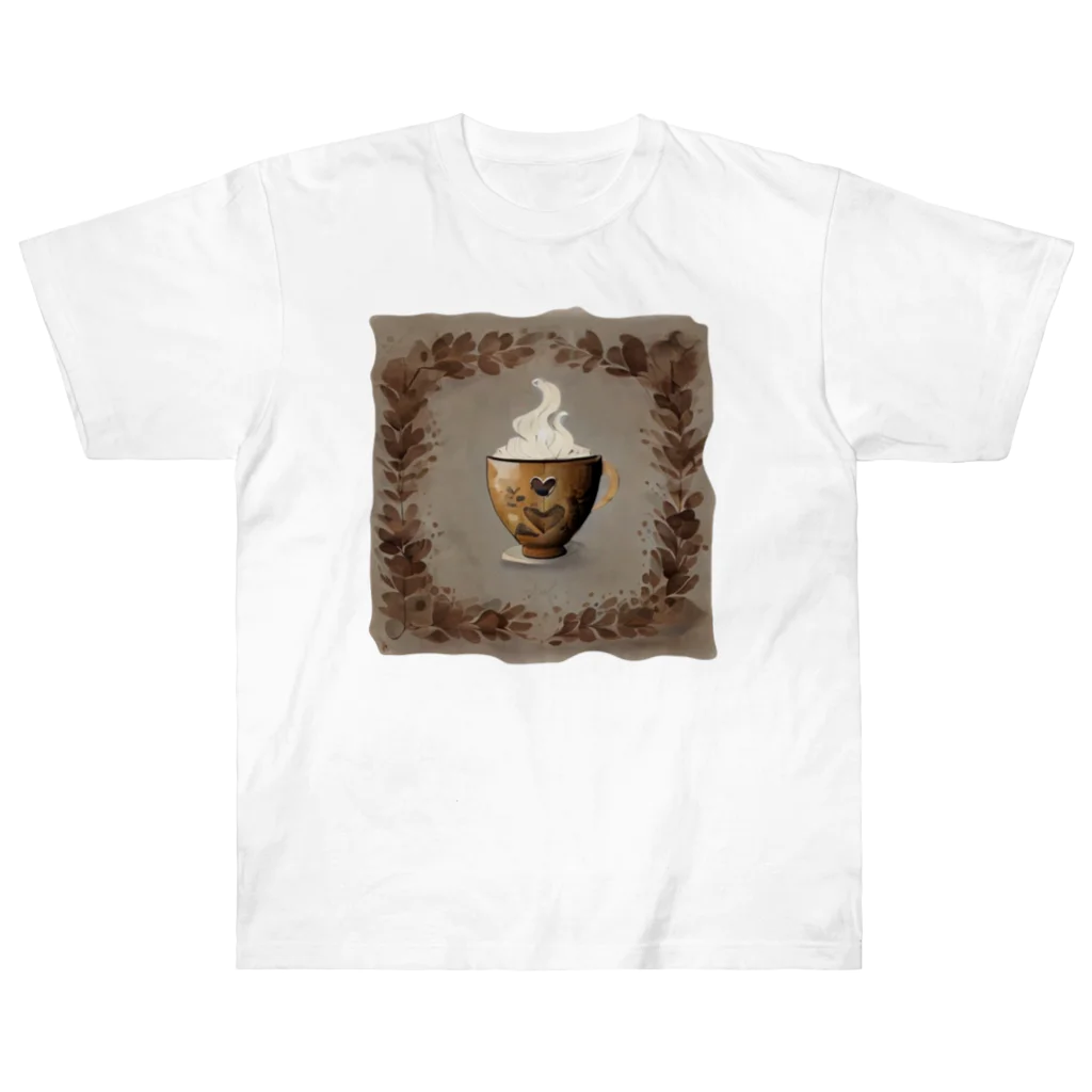 leisurely_lifeのA richly decorated coffee-inspired T-shirt design ヘビーウェイトTシャツ