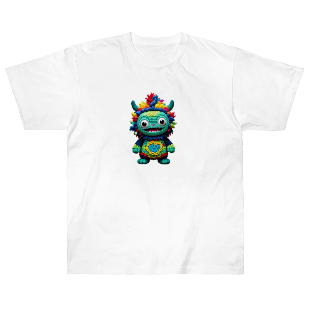 AI妖怪大図鑑の毛糸妖怪　アムヤン Heavyweight T-Shirt