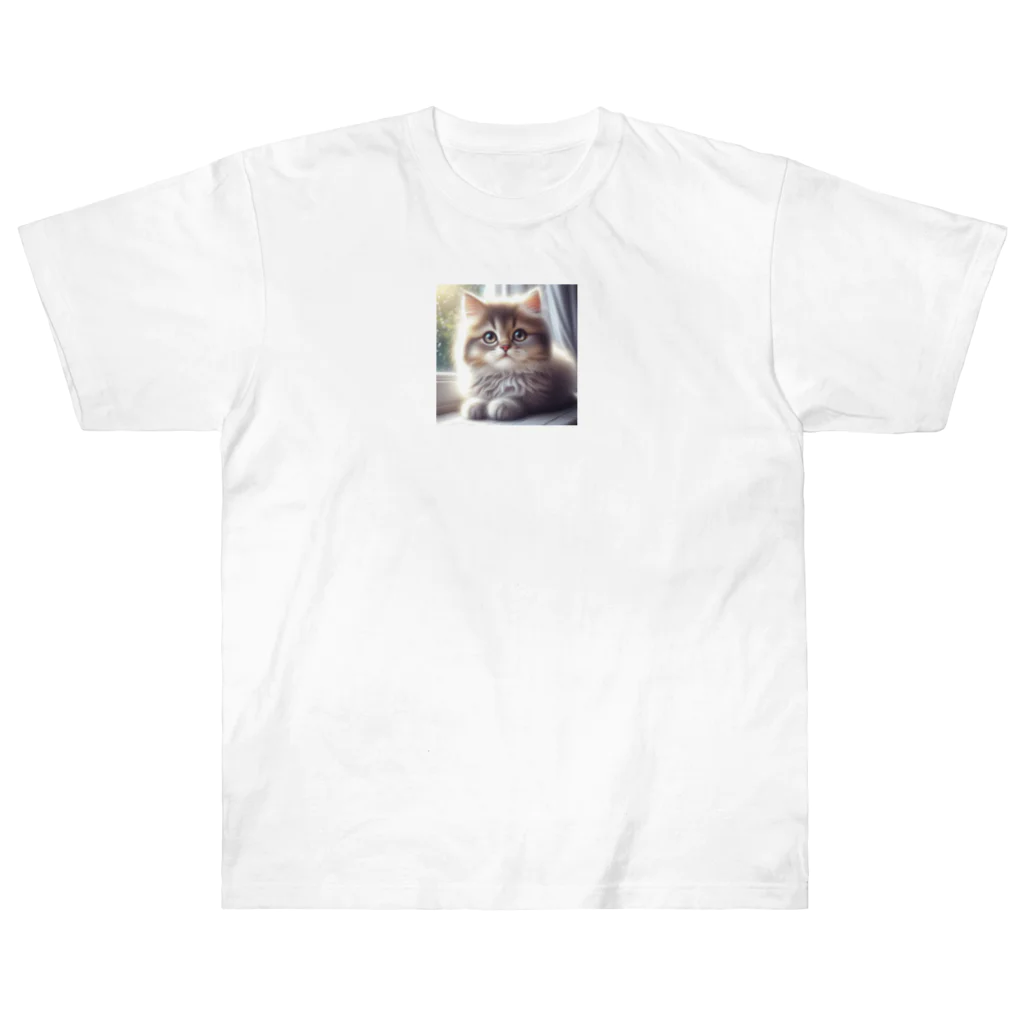 harumama04の子猫のキャラクターグッズです。 Heavyweight T-Shirt